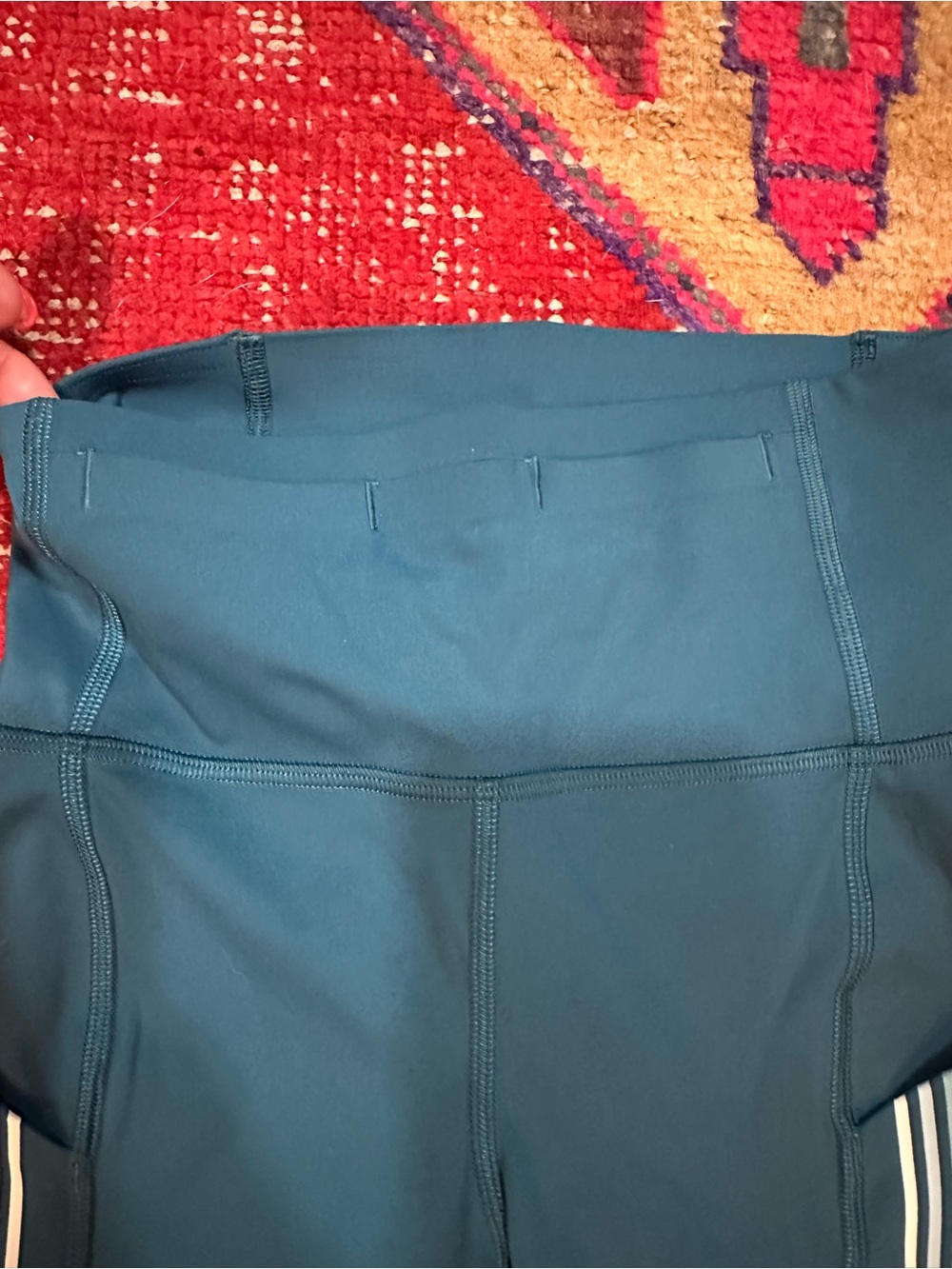 LULULEMON leggings teal with rainbow sz 2 - worn once - Picture 3 of 11